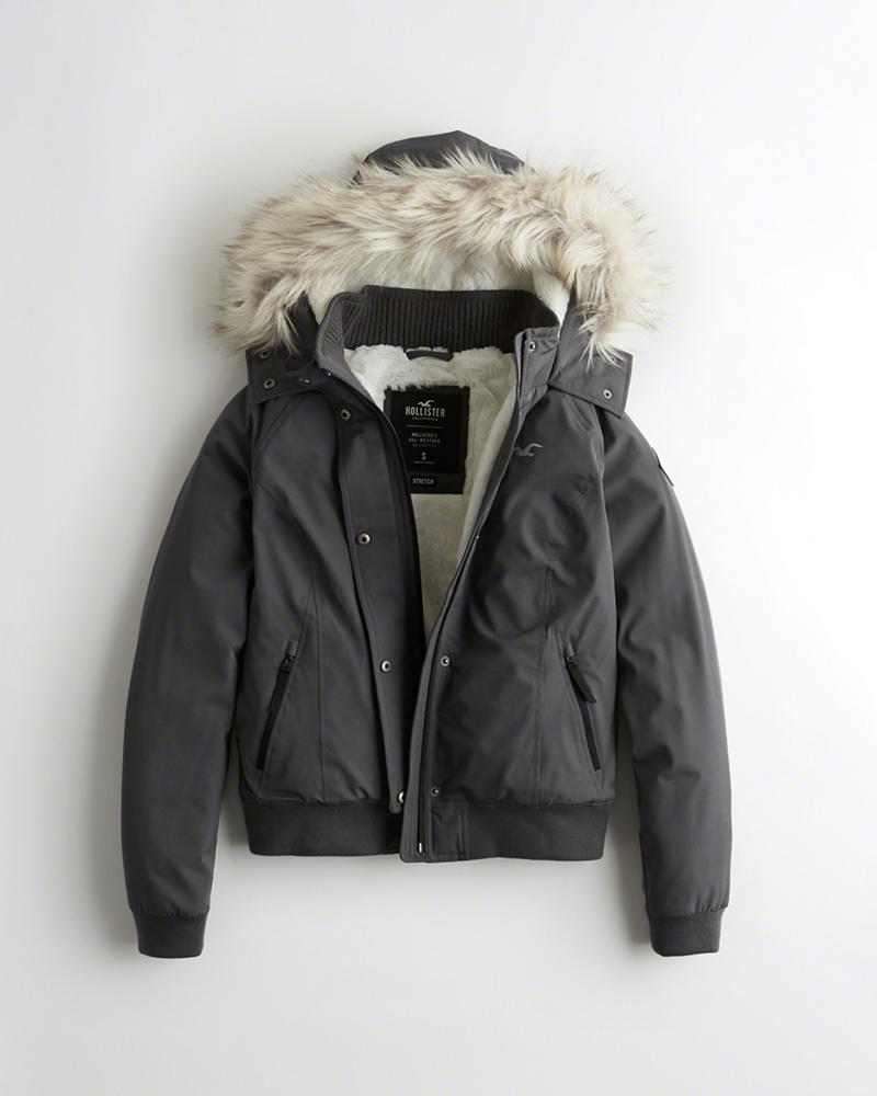 Giacca Hollister Donna Cozy-Lined Bomber Grigie Scuro Italia (925BWQCO)